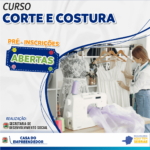 Curso gratuito: estão abertas as pré-inscrições para o curso de corte e costura